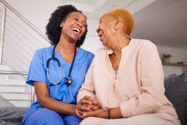 Daley Hope companion caregiver spending time with a senior client